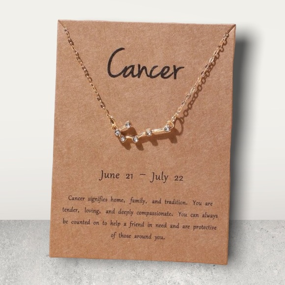 NEW Cancer Gold Necklace with Rhinestones - Picture 10 of 10